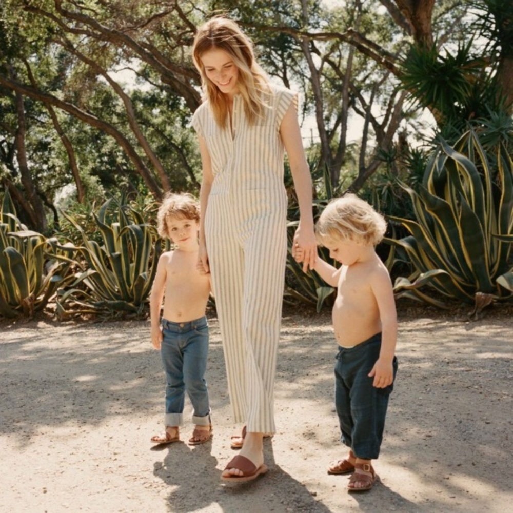 Doen Biarritz jumpsuit in marine combo in size S